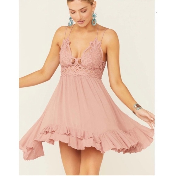 Free people Adella slip dress in Rose size xs New in package - Picture 4 of 11